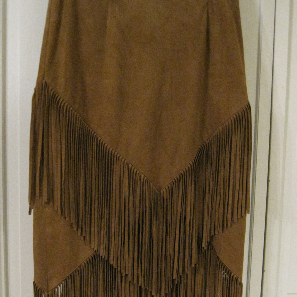 Chicos SizeO Fringe Skirt Faux